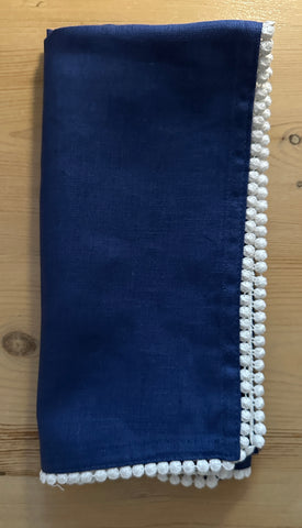 LINEN NAPKIN ~ NAVY (set of 4)