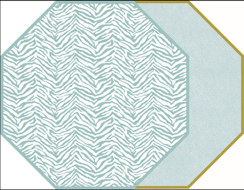 OCTAGONAL TWO SIDED ZEBRA SEA PLACEMAT