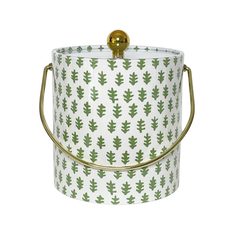 ICE BUCKET AGRA SAXON GREEN WITH GOLD HANDLE