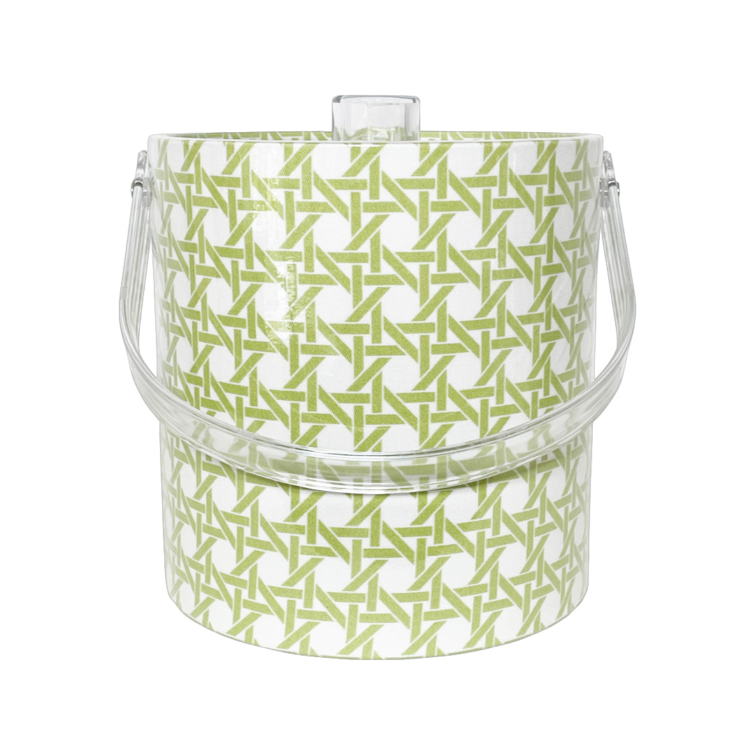 LIME CANE ICE BUCKET WITH ACRYLIC HANDLE