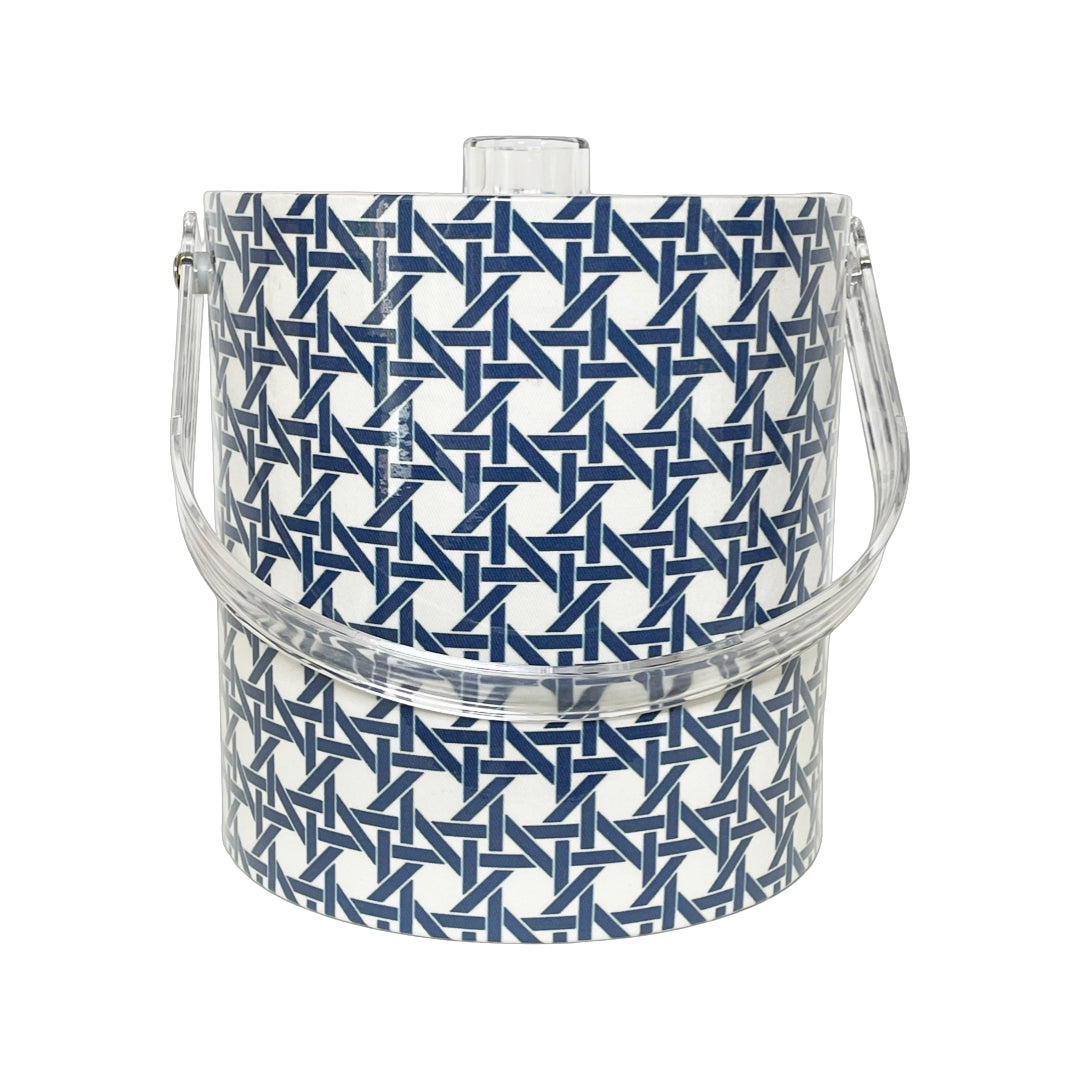 ICE BUCKET  CANE NAVYWITH ACRYLIC HANDLE