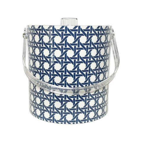 ICE BUCKET  CANE NAVYWITH ACRYLIC HANDLE