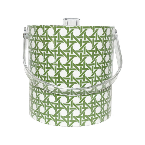 ICE BUCKET CANE SAXON GREEN WITH ACRYLIC HANDLE
