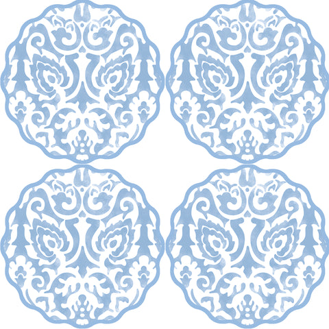COASTERS DAMASK SCALLOP ~ 11 COLORS