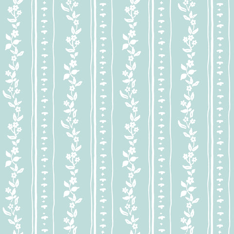 MAHJONG TABLECLOTH ~ DITSY STRIPE SEAFOAM