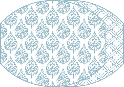ELLIPSE PLACEMAT FLORA AND ASIAN CANE ~ SEA