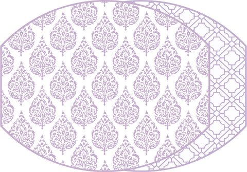 ELLIPSE TWO SIDED PLACEMAT  FLORA AND ASIAN CANE ~ LAVENDER