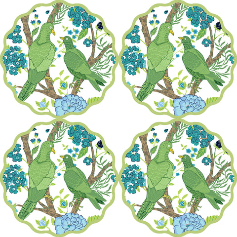 COASTER SET OF 4 ~ PARAKEET