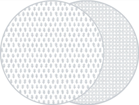 ROUND TWO SIDED AGRA AND JAIPUR PLACEMAT ~ GRAY