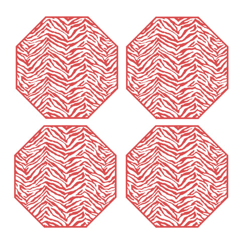 COASTER SET OF 4 ~  ZEBRA ~ 4 COLORS